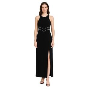 DAVE & JOHNNY x VINTAGE crystal embellished 90's black‎ prom dress very Area NYC